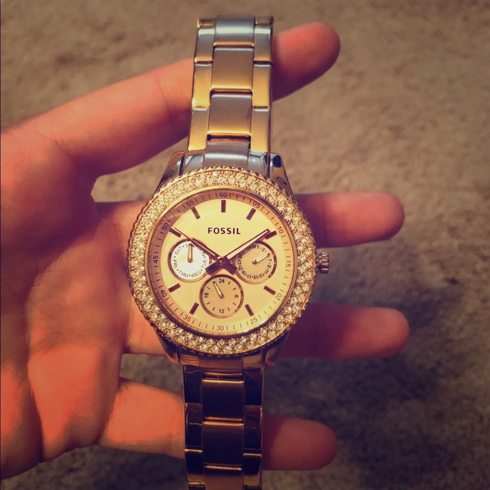 Slightly used rose gold Fossil wrist watch